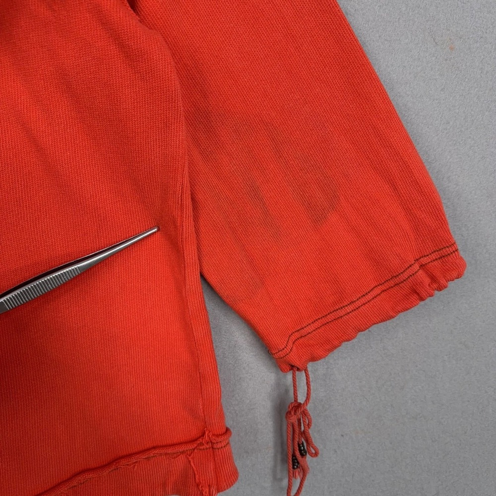 Free People Shirt Womens Large Orange Hooded Tunic Top Boho Distressed Grunge - Picture 12 of 16